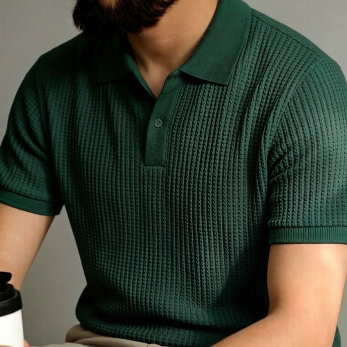 Men’s Luxury Golf Polo Knit T-Shirt – Premium Quality