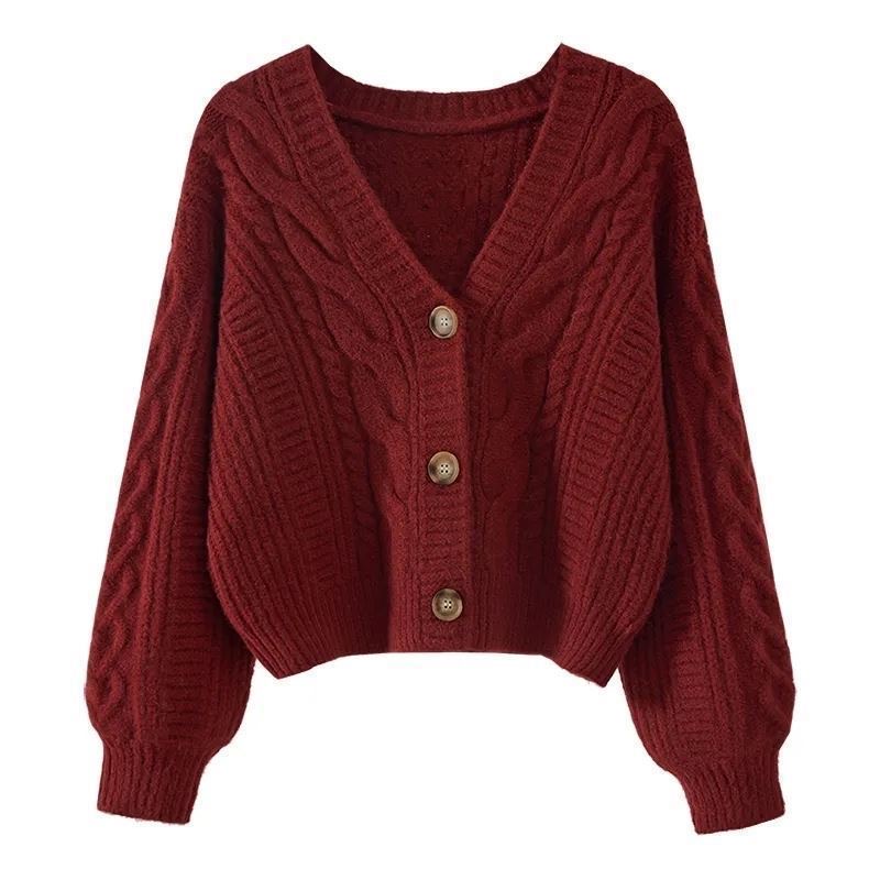 Mini chunky woolen cardigan 