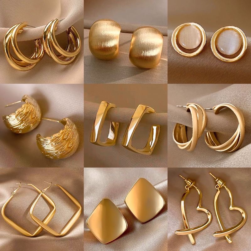 Luxury Gold-Tone Statement Earrings Collection