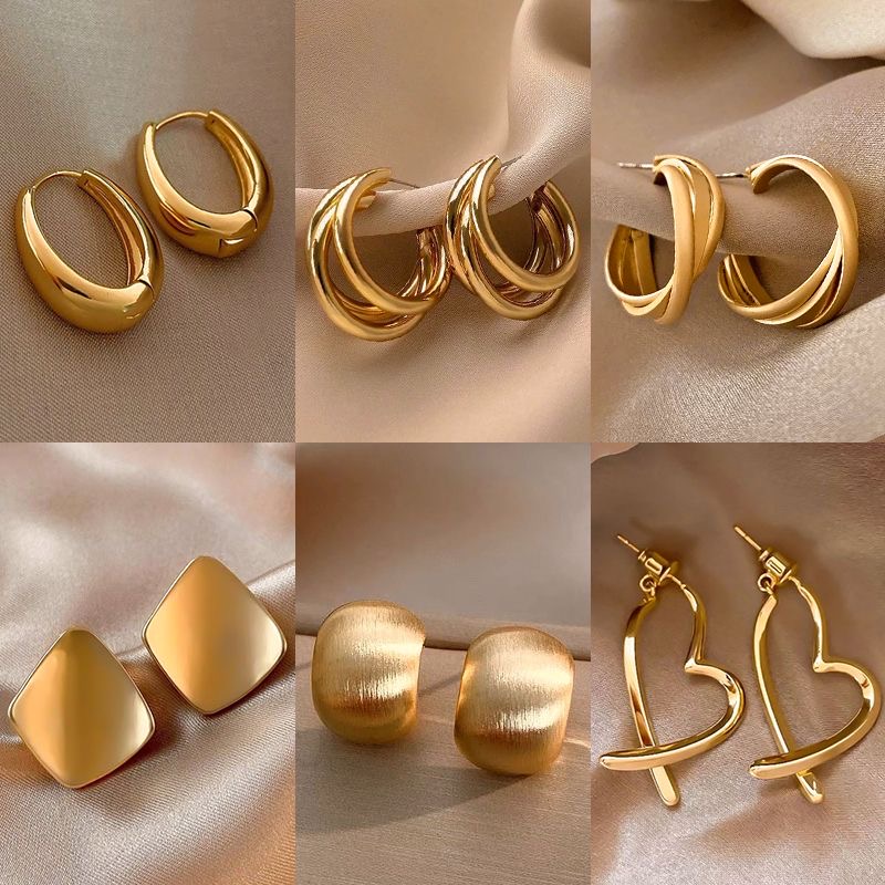 Luxury Gold-Tone Statement Earrings Collection