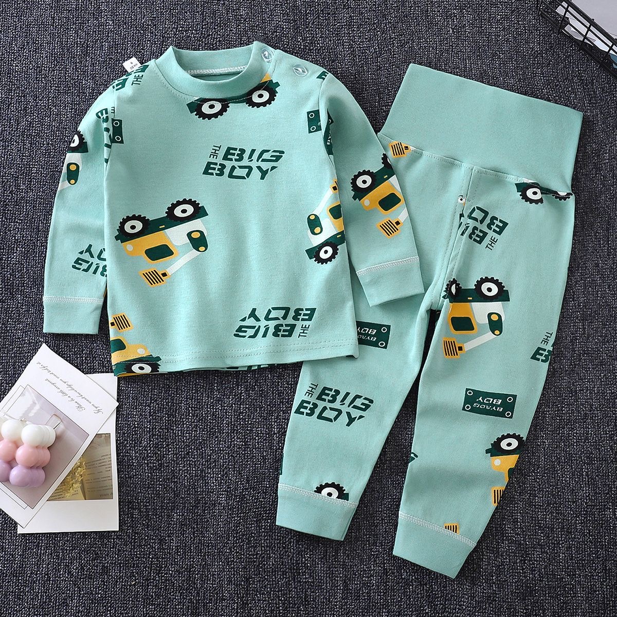 Baby Cotton Pants & Long-Sleeved Pajama Set
