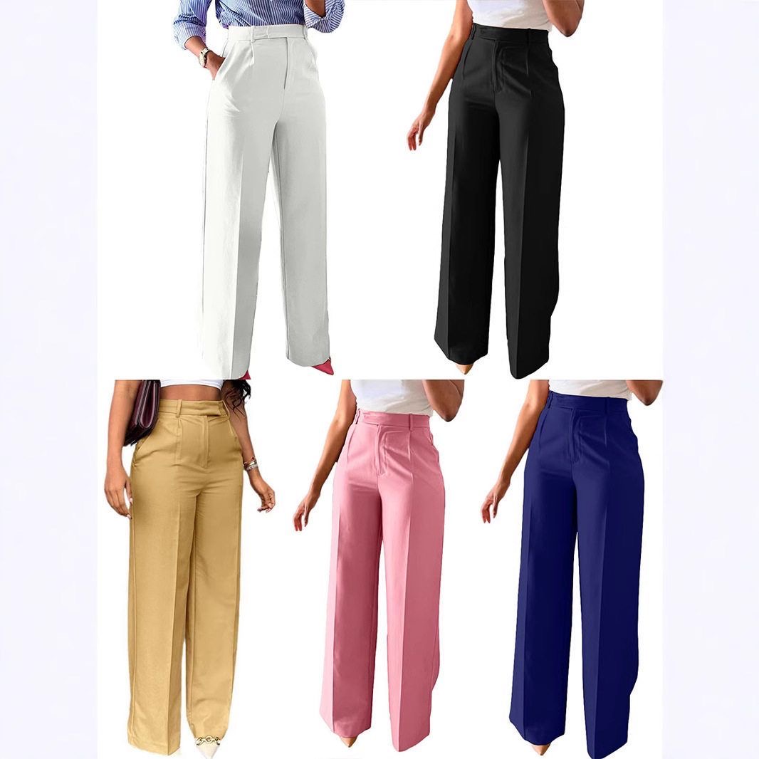 High-Waist Wide Leg Tailored Pants