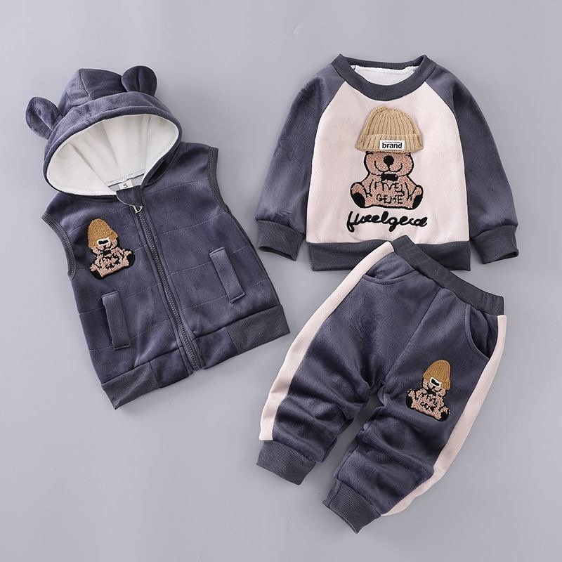 CozyBear Unisex 3-Piece Winter Tracksuit for Babies