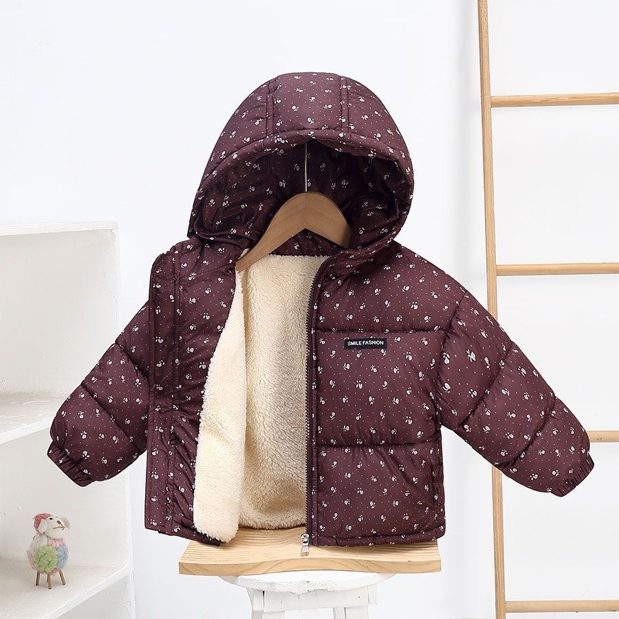 Inner Fleece Hooded Baby Puffer Jacket Warm Winter Coat