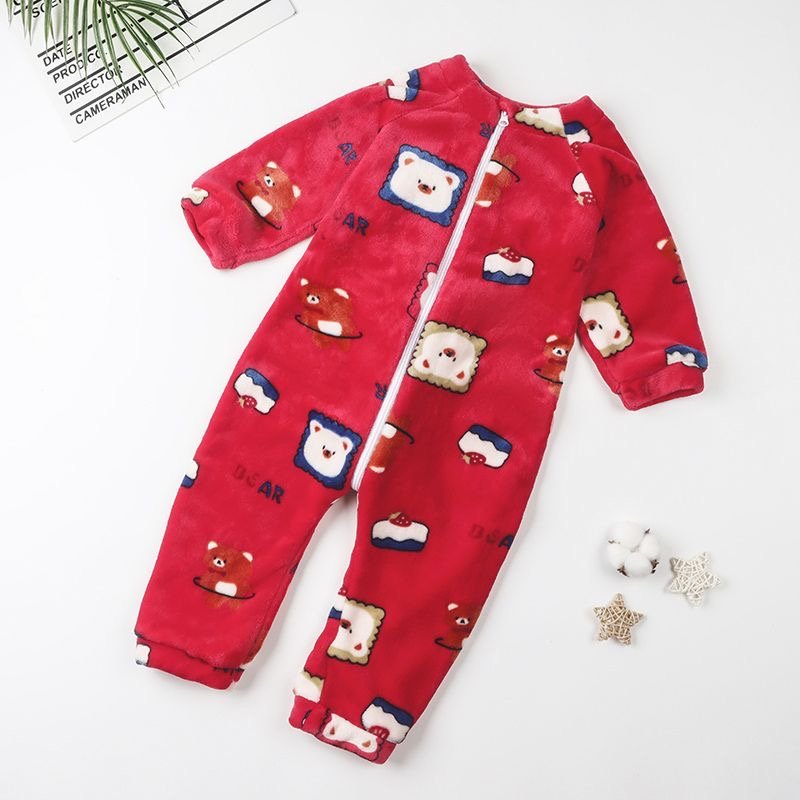 Cozy Cloud Print Baby Fleece Sleepsuit