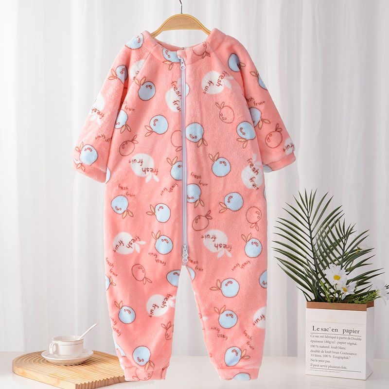 Cozy Cloud Print Baby Fleece Sleepsuit
