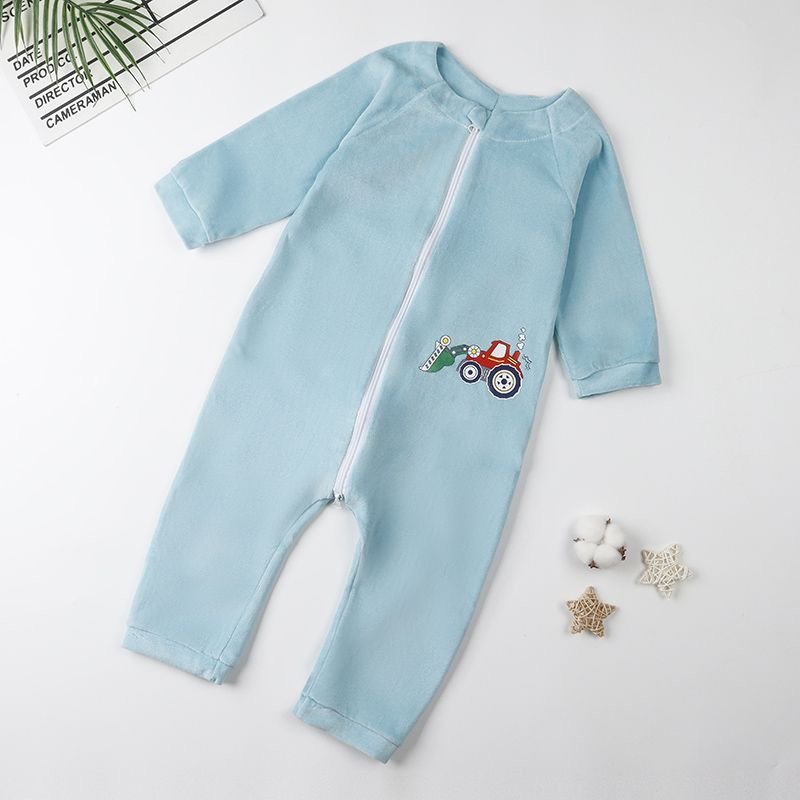 Cozy Cloud Print Baby Fleece Sleepsuit