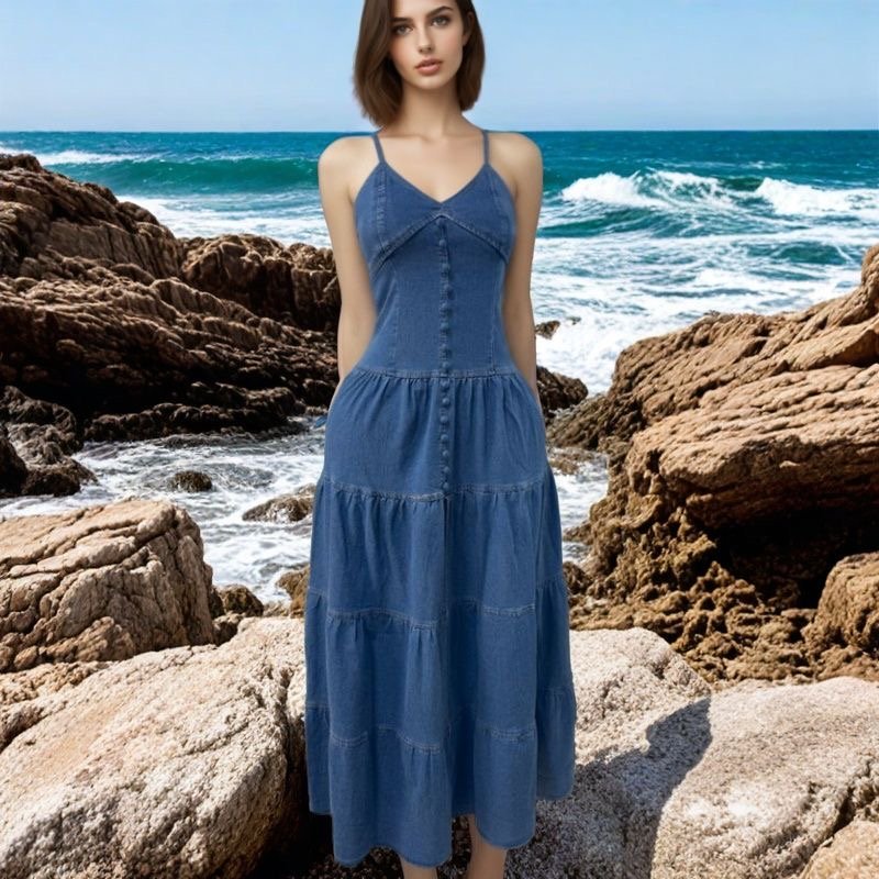 Denim Maxi Dress