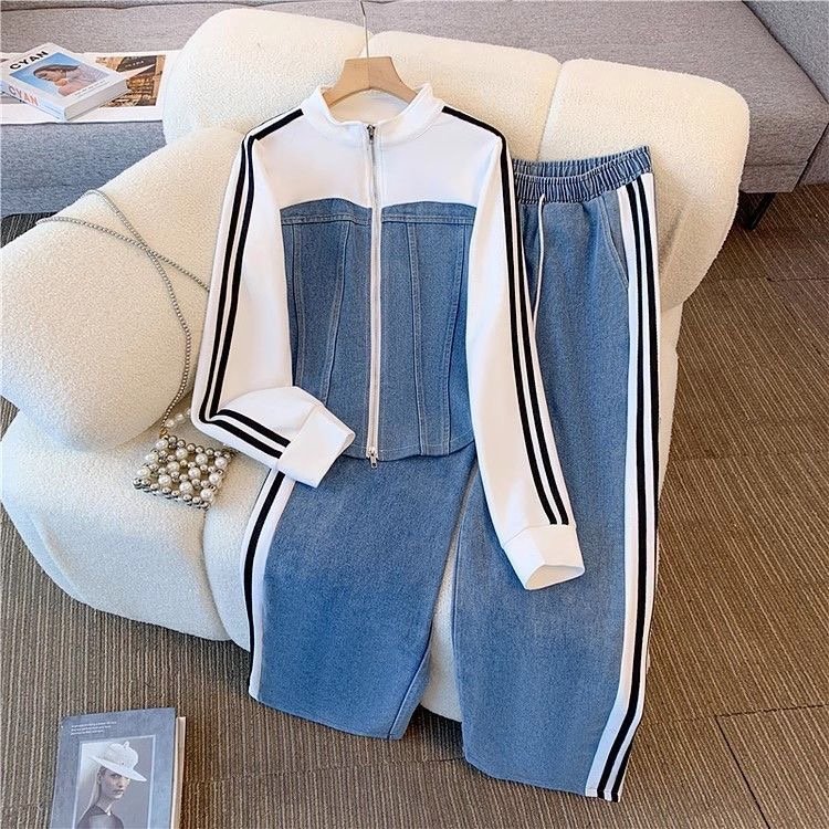 2-Piece Striped Jacket & Pants Set
