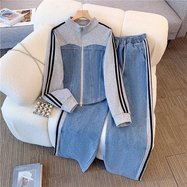 2-Piece Striped Jacket & Pants Set