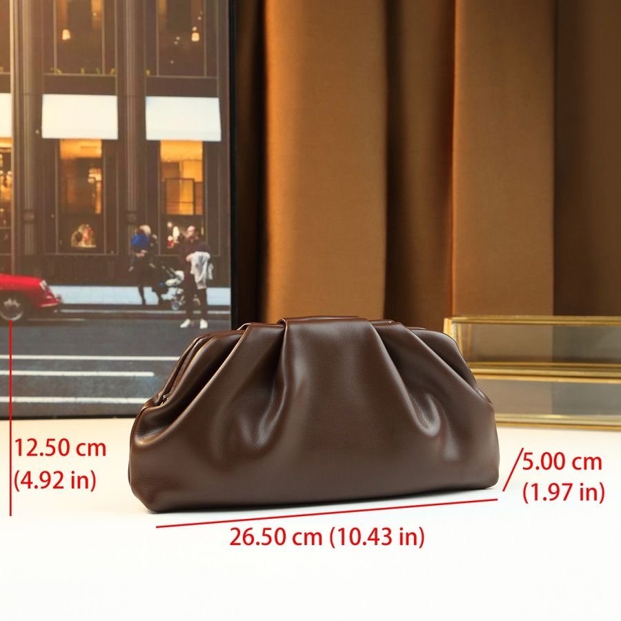 Pleated Soft Leather Clutch Bag