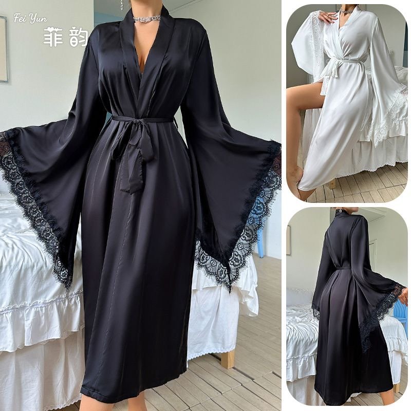 Elegant Satin Lace Night Gown