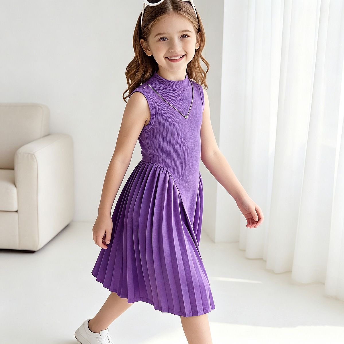 girls pleated dress, cute girls dress, kids pleated dress, girls party dress