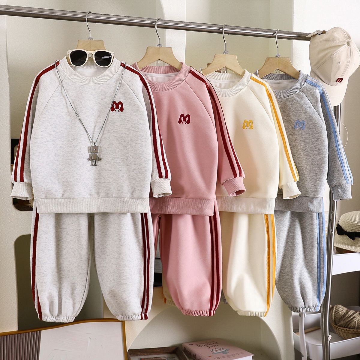 Kids tracksuit set, children’s tracksuit, kids sweatshirt and pants set, kids 2 stripe tracksuit